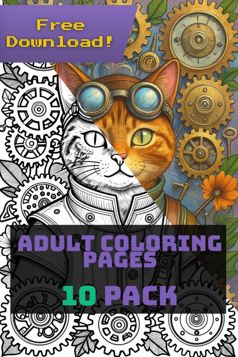 Free adult coloring sample pack cover, an example of the free printable downloads