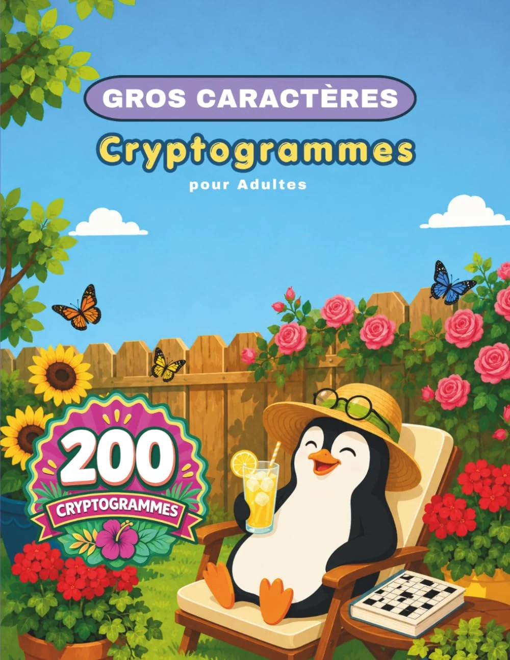 Cover of Cryptogrammes pour Adultes Gros Caractères: 200 Cryptogrammes en Gros Caractères avec Réponses (Pixel Wizard Press, Vol. 1) (Pixel Wizard Press Word Games) (French Edition)