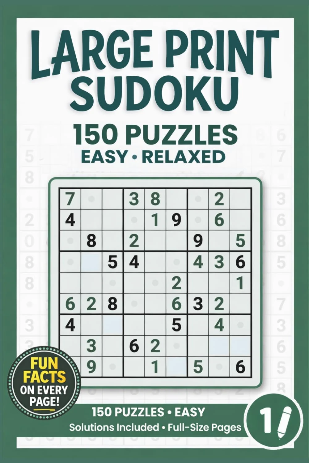 Cover of Large Print Sudoku: 150 Easy Puzzles, One Per Page with Full Solutions (Pixel Wizard Press Puzzle Books)