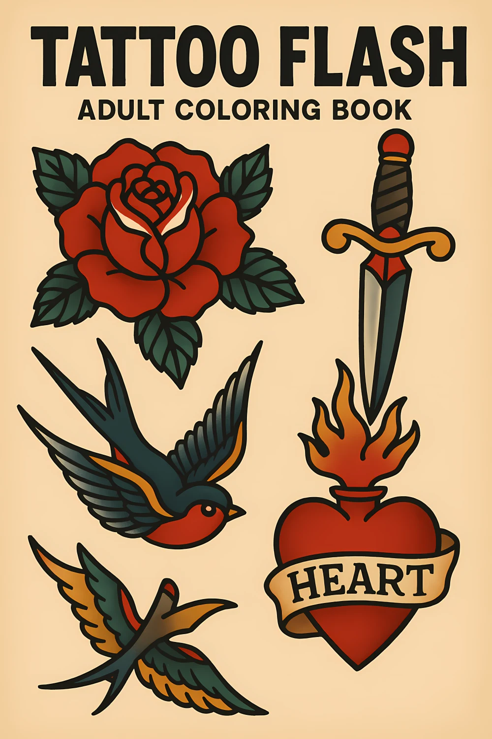 Cover of Tattoo Flash Adult Coloring Book