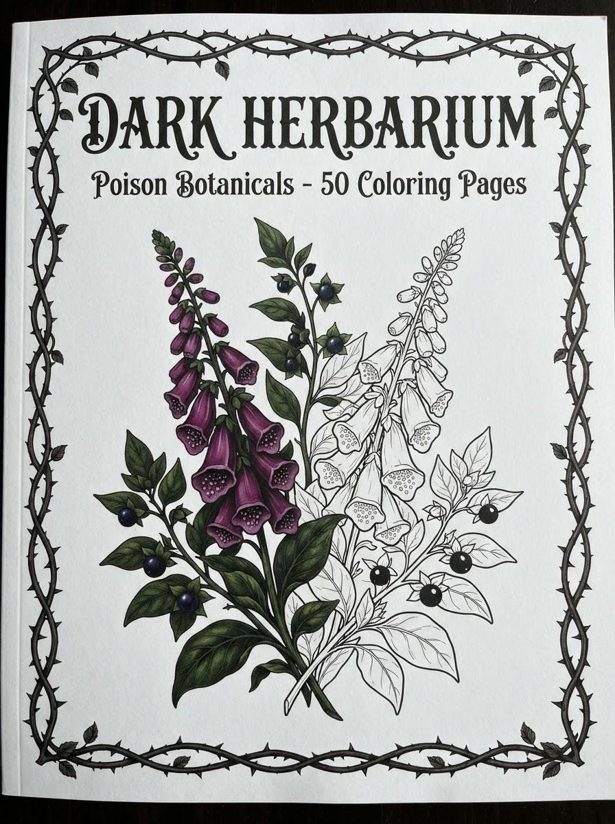 14 New Dark Adult Coloring Books: Printable Gothic, Witchy, and Nature PDF Packs