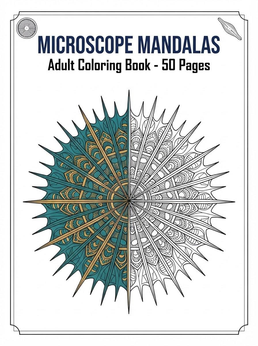 Microscope Mandalas Adult Coloring Book cover