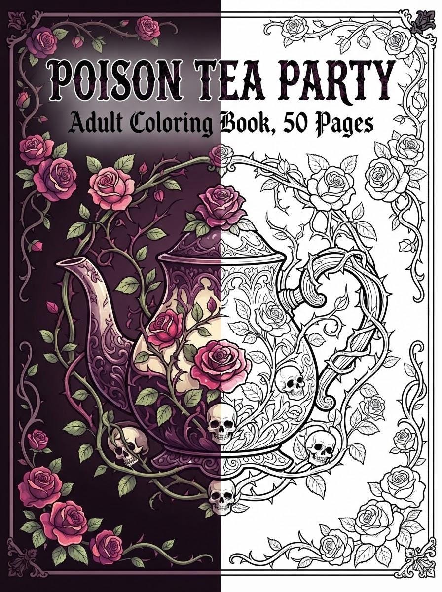 Poison Tea Party Coloring Book for Adults cover