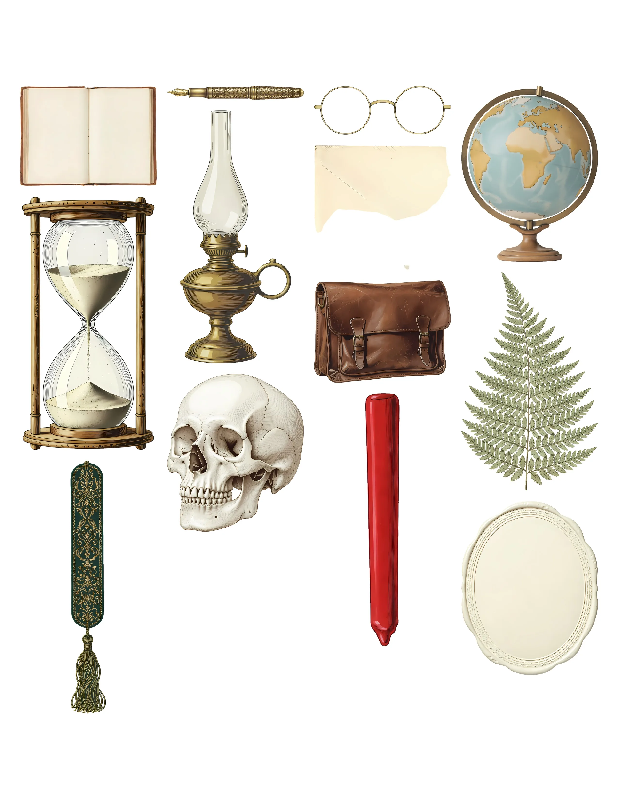 Vintage Bookish Ephemera Kit printable sheet preview 2