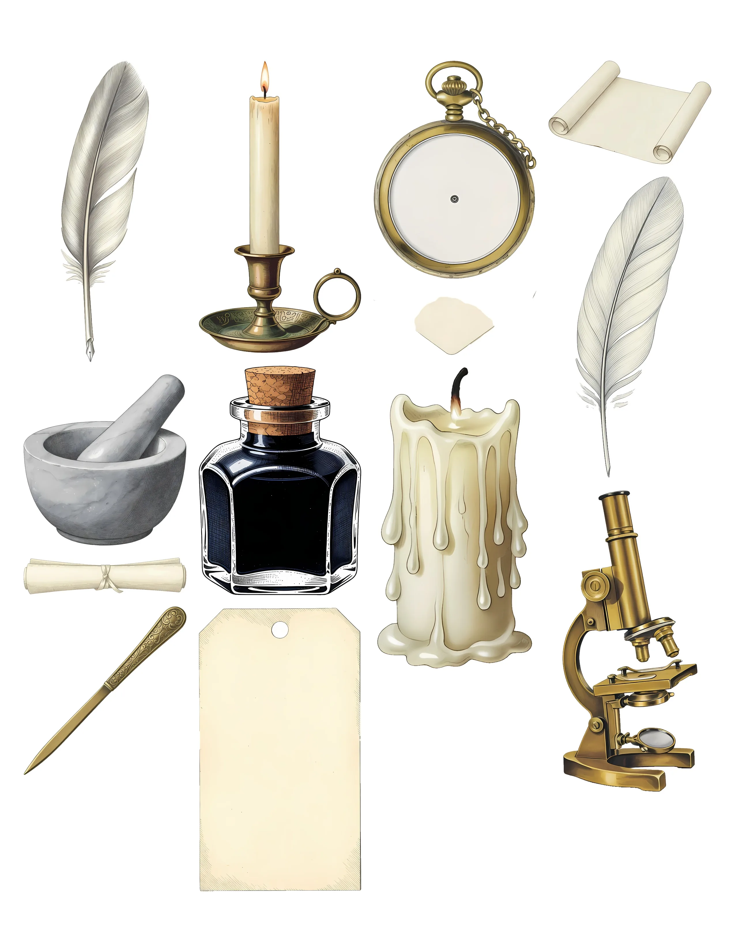 Vintage Bookish Ephemera Kit printable sheet preview 3