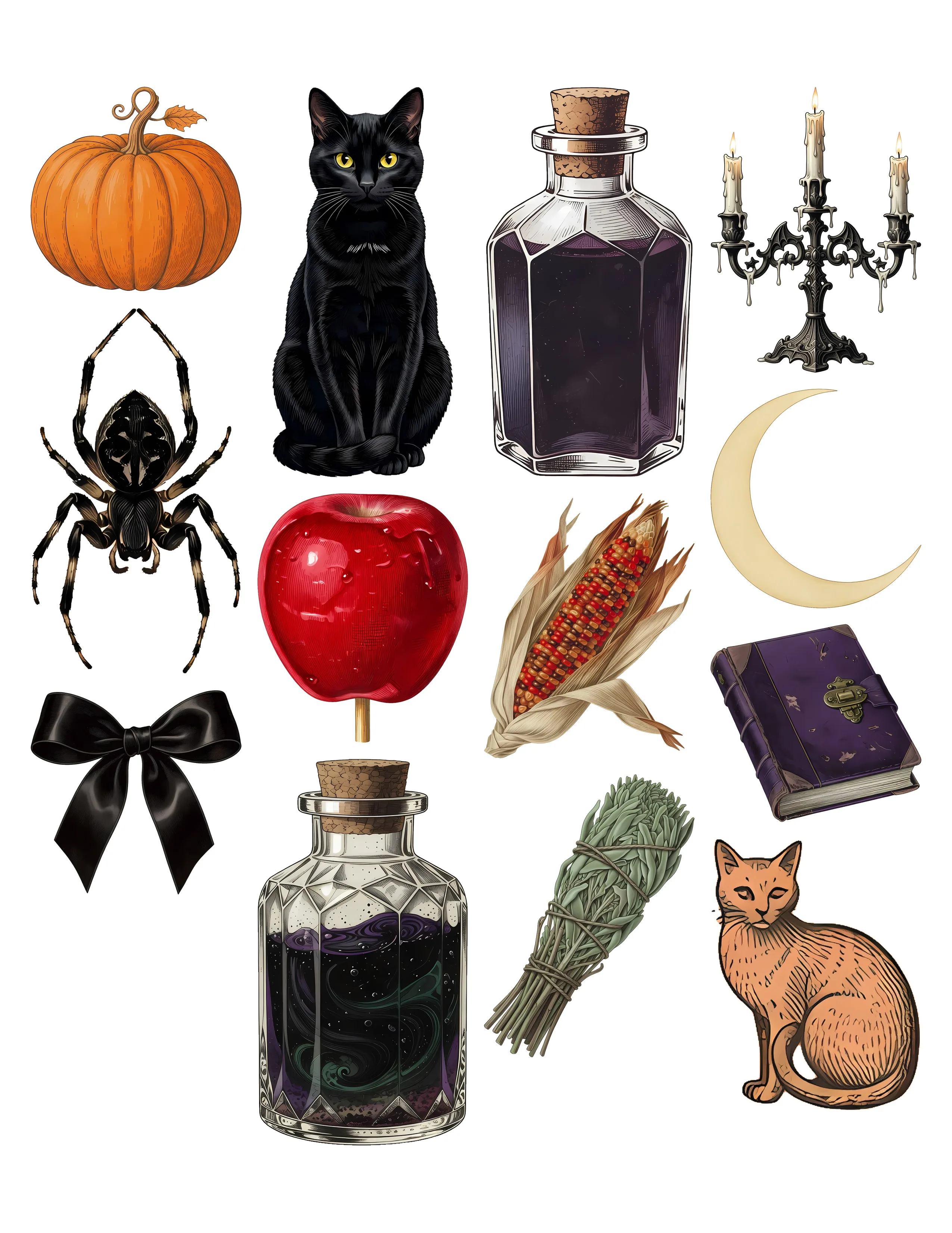 Vintage Halloween Ephemera Kit printable sheet preview 2