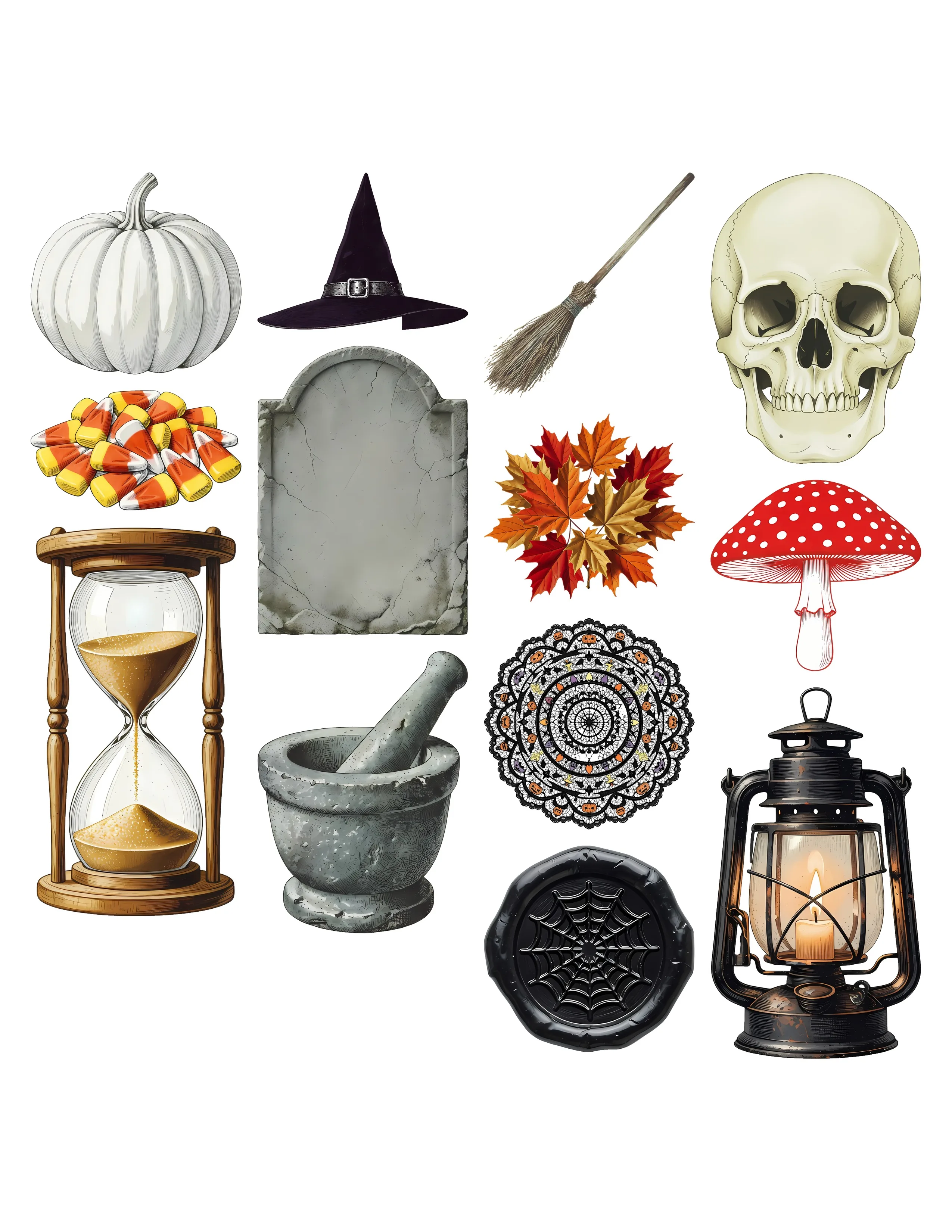Vintage Halloween Ephemera Kit printable sheet preview 3