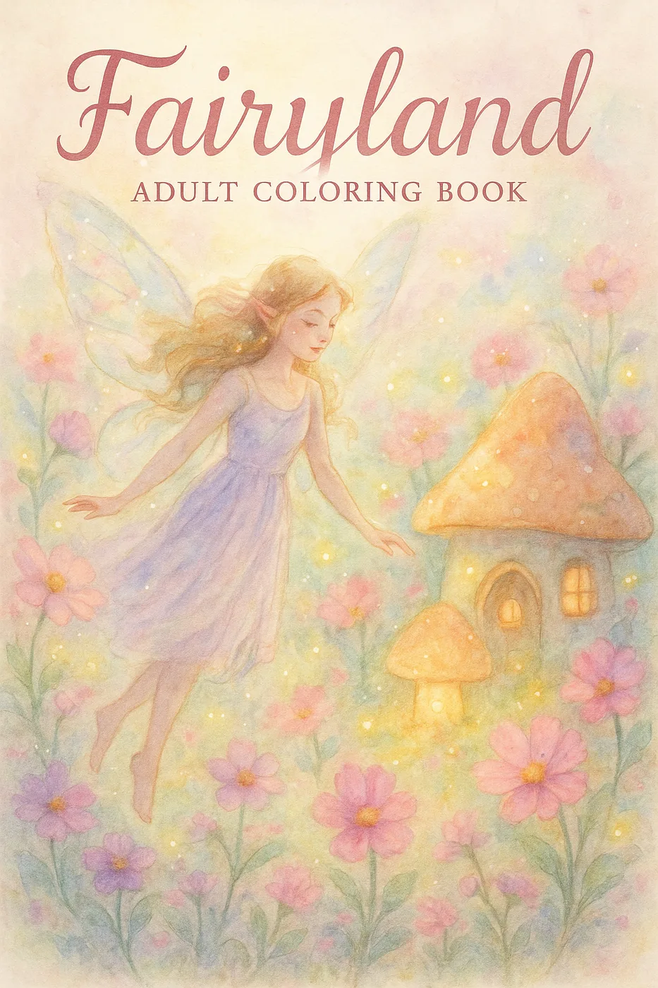 Fairy coloring book for adults 50 page cover