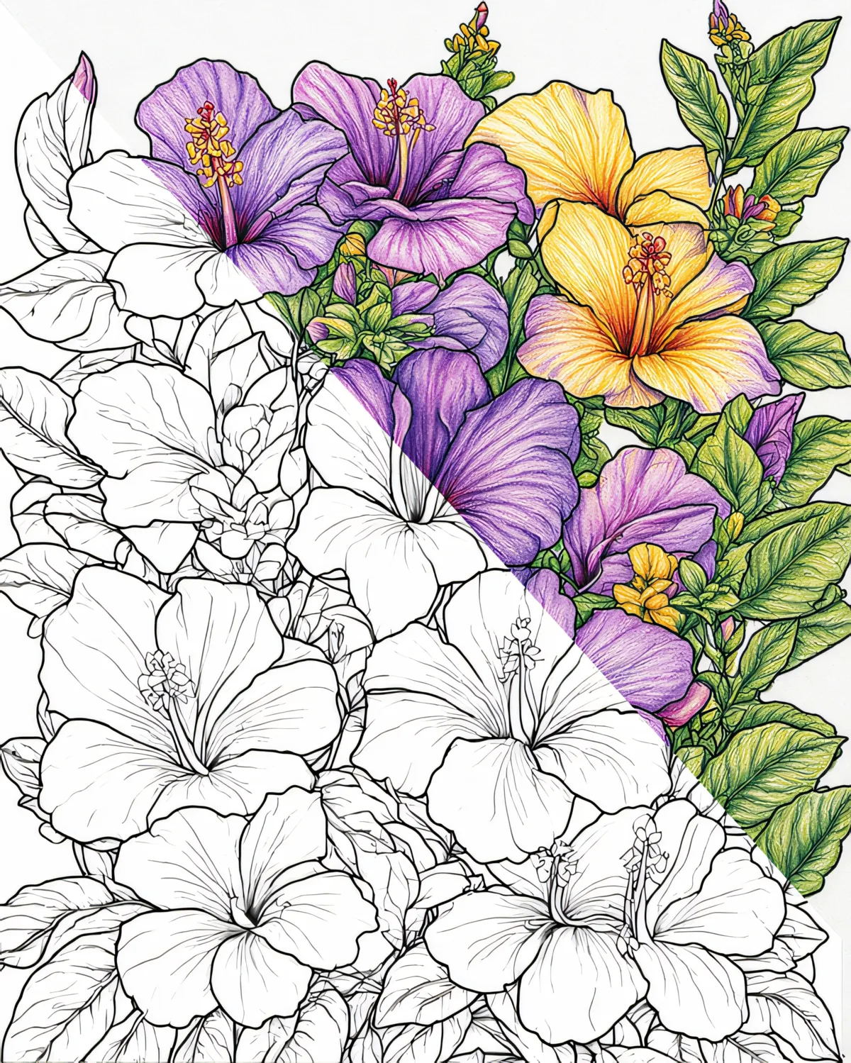 Floral Coloring Pages for Adults 50 Pack cover
