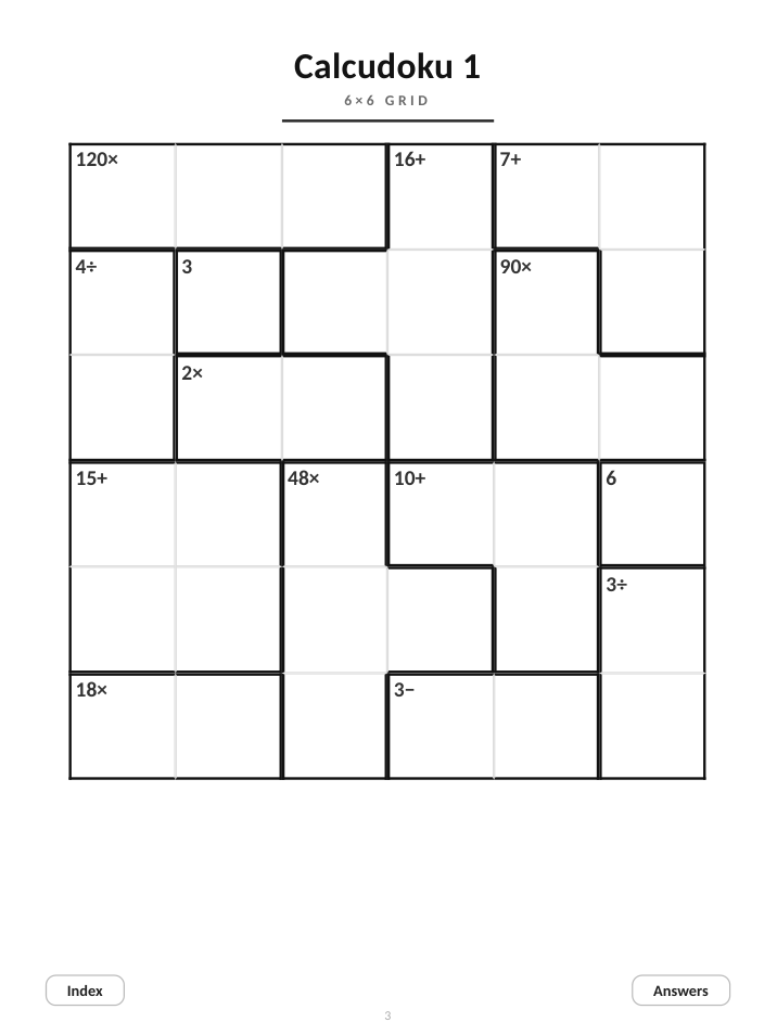 Calcudoku for reMarkable, 10 Puzzles cover