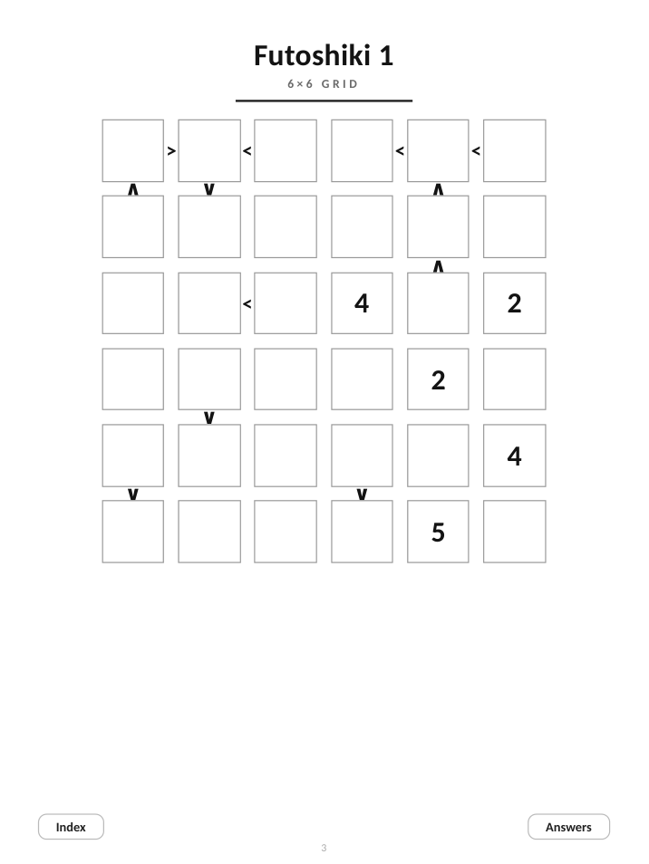 Futoshiki for reMarkable, 10 Puzzles cover