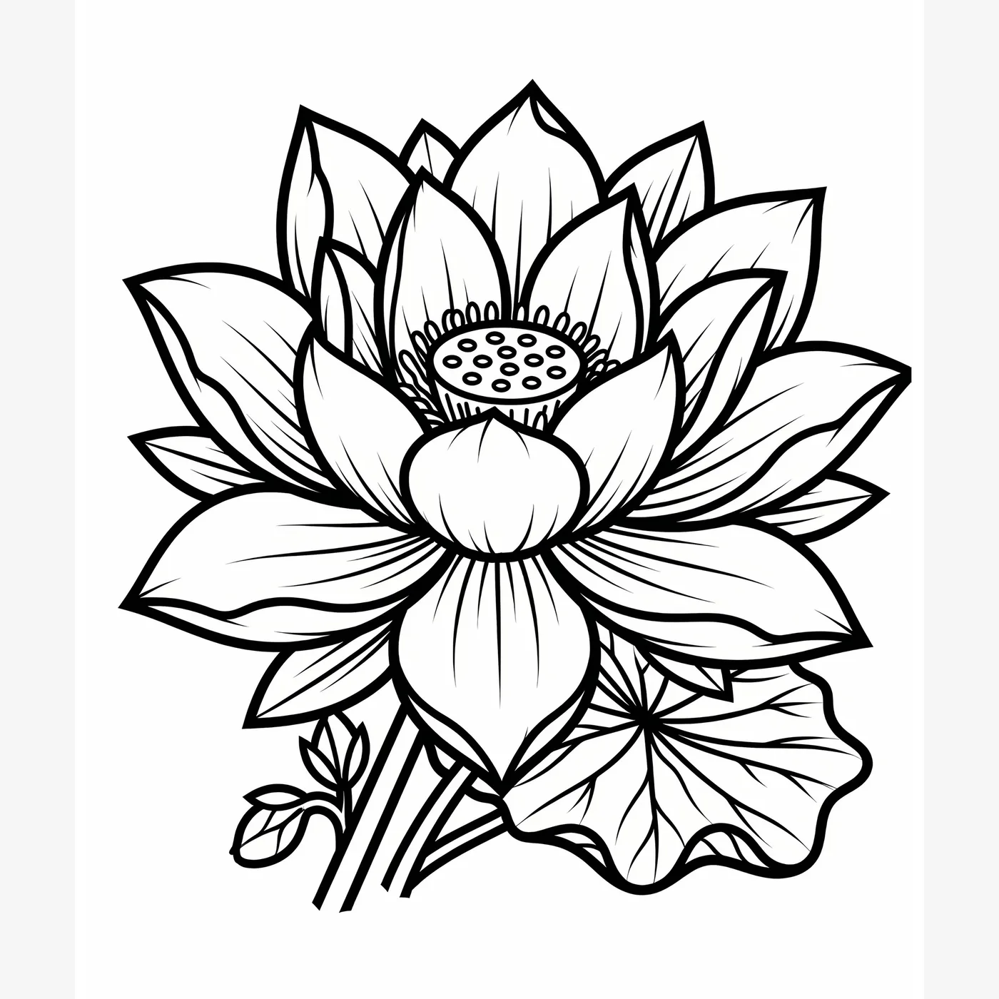 Sample tattoo coloring page with black line art