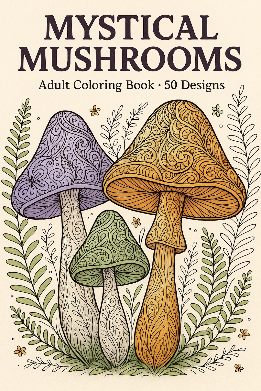 Mystical Mushroom Coloring Pages pack cover